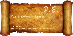 Pinthoffer Emma névjegykártya